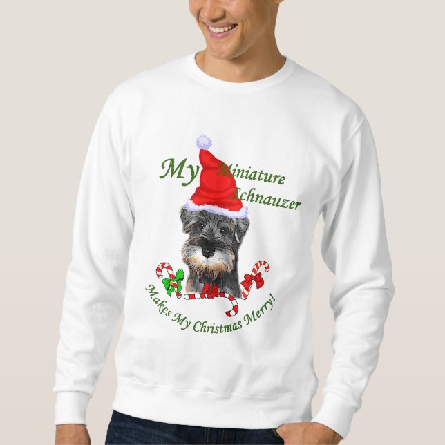 Sudadera Regalos de Navidades Schnauzer en miniatura (Anverso)