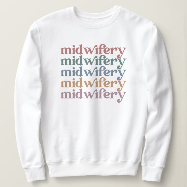 Sudadera Regalos de parteras retro vintage (Anverso del diseño)