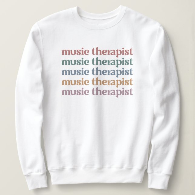 Sudadera Regalos De Terapia De Música Retro Terapia Musical (Anverso del diseño)