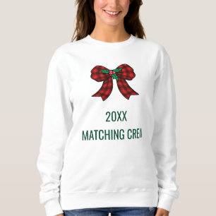 Sudadera Regalos personalizados de lazo de cuadros rojos y