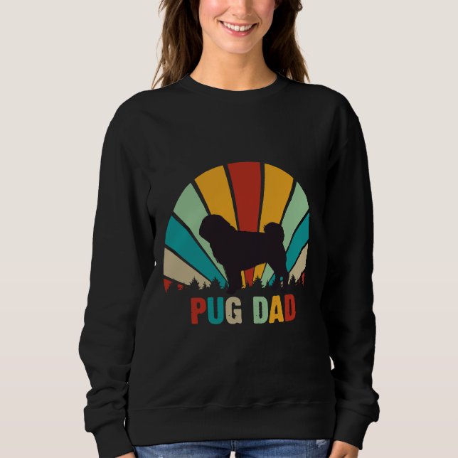 Sudadera Regalos Retro Pug Dad - Gracioso Pug Padre y x27;s (Anverso)
