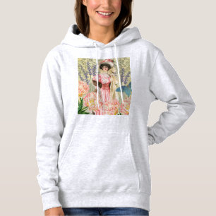 Sudadera Regencia de mujeres victorianas con flores rosadas
