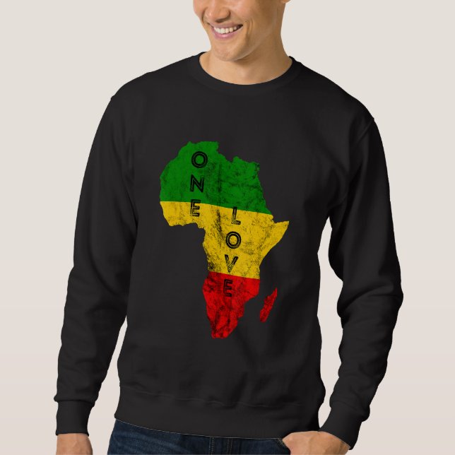 Sudadera Reggae Africa Map Rasta Regae Music Rastafari Afri (Anverso)