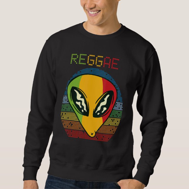 Sudadera Reggae Alien Retro Jamaica Rasta Souvenir Rastafar (Anverso)