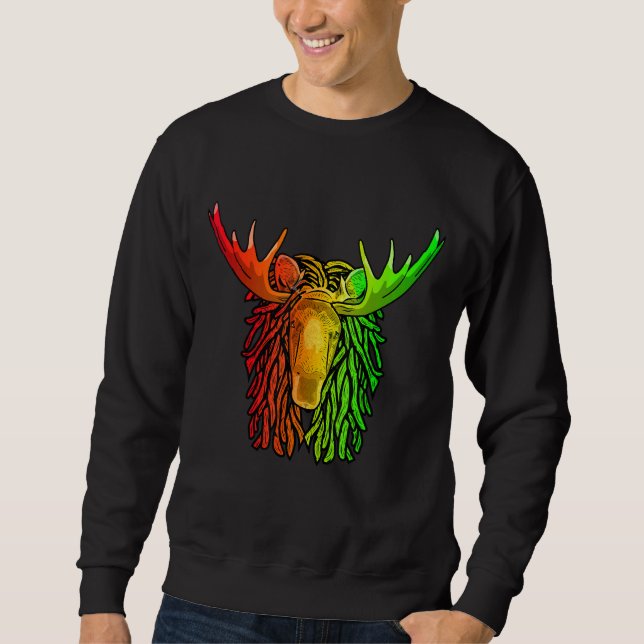 Sudadera Reggae Guay Moose Dreadlocks Rasta Dread Rastafar (Anverso)
