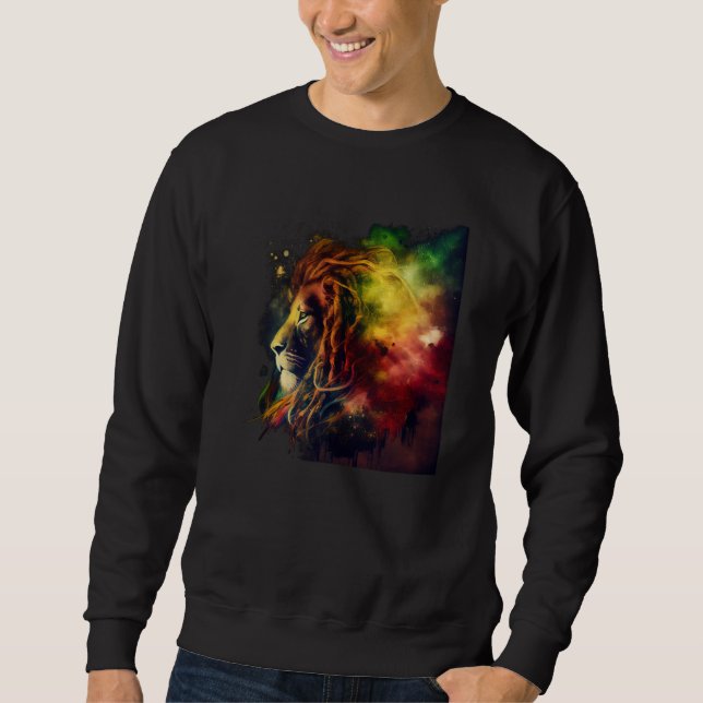 Sudadera Reggae Lion Rastafari Music Freedom Zion Jamaica   (Anverso)