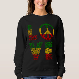 Sudadera Reggae Peace Love Hippie Rasta Reggae Music Jamaic