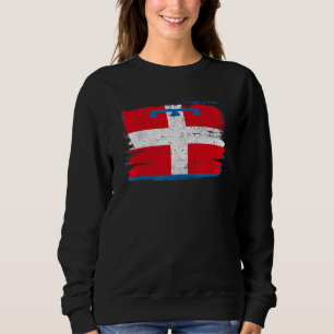 Sudadera Región de Piamonte Italiano Turín Italia Bandera V