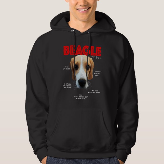 Sudadera Reglas divertidas para el beagle (Anverso)
