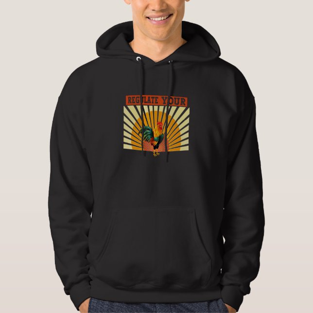 Sudadera Regular Tus Derechos Reproductivos De Gallo Pollo (Anverso)