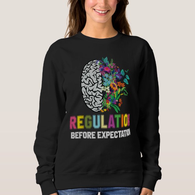 Sudadera Regulation Before Expectation Neurodiversity Socia (Anverso)