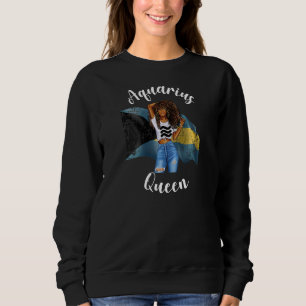 Sudadera Reina Acuario Afro Bahameña Negra Mujer Zo