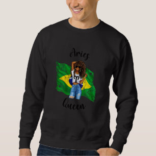 Sudadera Reina Aries Afro Brasileña de Mujeres Zodiaco Afri