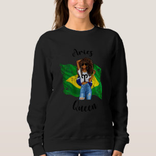Sudadera Reina Aries Afro Brasileña de Mujeres Zodiaco Afri