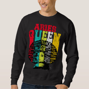 Sudadera Reina Aries Orgullo Aries Mujer Negra Afro Horósco