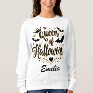 Sudadera Reina clásica de Halloween con camiseta de nombre