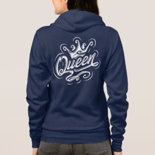 Sudadera Reina con corona, diseño de tipografía