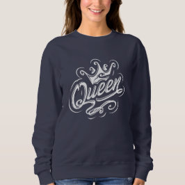 Sudadera Reina con corona, diseño de tipografía