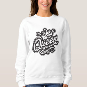 Sudadera Reina con corona, diseño de tipografía