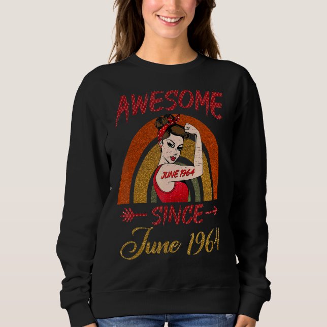 Sudadera Reina de cumpleaños número 58 desde junio de 1964  (Anverso)
