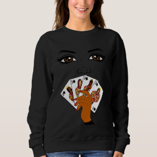 Sudadera Reina De Espadas Jugando Cartas Cuatro Modernas F