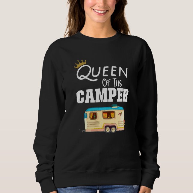 Sudadera Reina Del Camper Rv Camping Feliz Camper (Anverso)