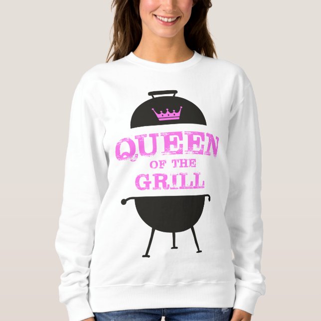 Sudadera Reina Del Grill, Rosa De La Corona Rosa (Anverso)