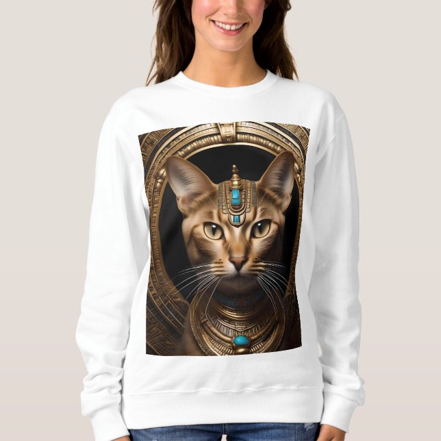 Sudadera Reina del Nilo: Cleopatra el gato en la cabeza (Anverso)