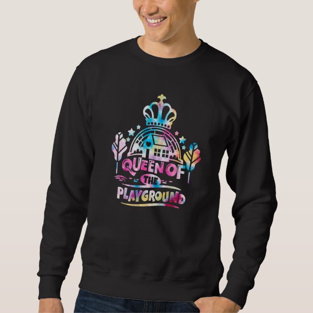 Sudadera Reina Del Parque Infantil Tie Dye Arcoíris De Regr (Anverso)