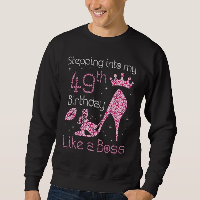 Sudadera Reina entrando a mi cumpleaños 49 como jefe B (Anverso)