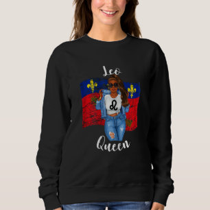 Sudadera Reina Leo Afro Guadalupe Mujeres Bandera de Mujer 