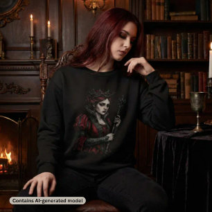 Sudadera Reina Melancólica Retrato de Fantasía Oscura Gótic