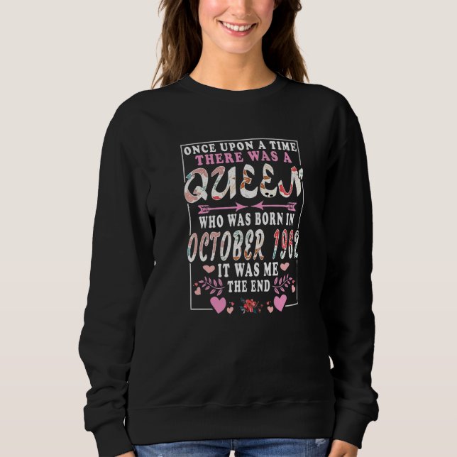 Sudadera Reina Nacida En Octubre De 1962 (Anverso)