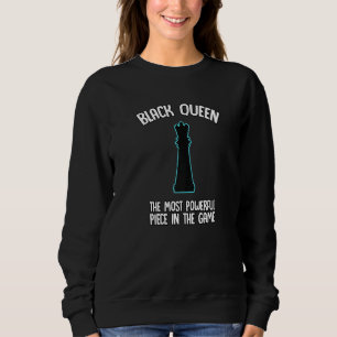 Sudadera Reina Negra Más Poderosa Ajedrez Afroamericana