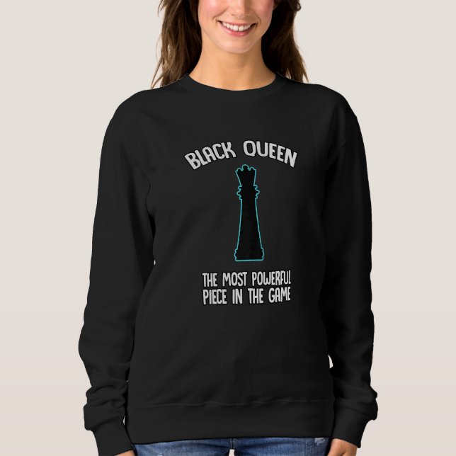 Sudadera Reina Negra Más Poderosa Ajedrez Afroamericana (Anverso)