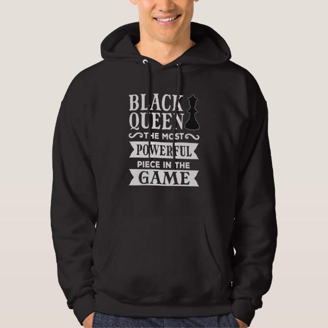 Sudadera Reina negra más poderosa de ajedrez afroamericana (Anverso)