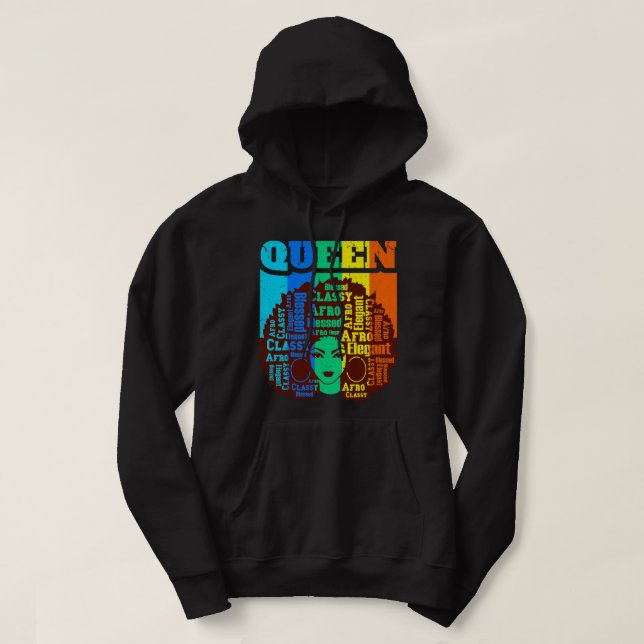 Sudadera Reina negra Melanin Magia Sista Mujer Queens Brown (Diseño del anverso)