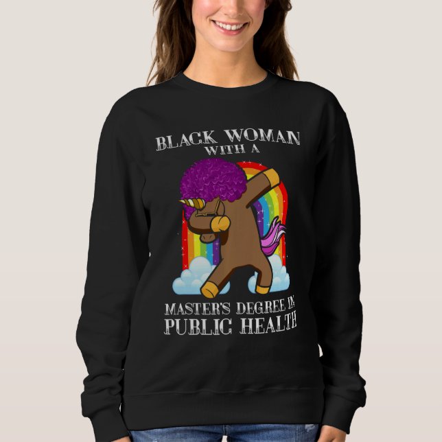 Sudadera Reina Negra Mph Salud Pública Unicornio Grado de M (Anverso)
