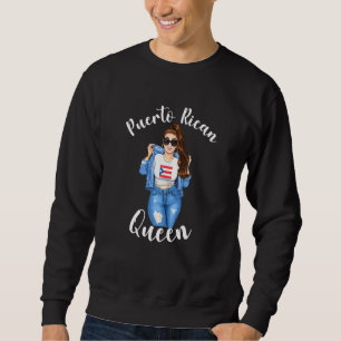 Sudadera Reina Puertorriqueña Orgullosa Mexicana Latina Sol