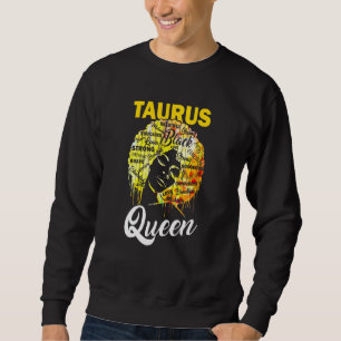 Sudadera Reina Taurus Mujer Negra Afro Cabello Natural Afri