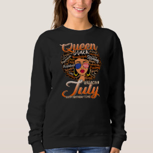 Sudadera Reina Vintage Retro De Mujeres Nació En Julio Negr