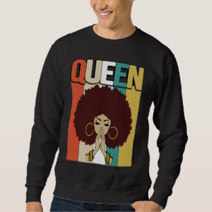 Sudadera Reina Vintage Retro Melanina Fuerte Afro Mujer Neg