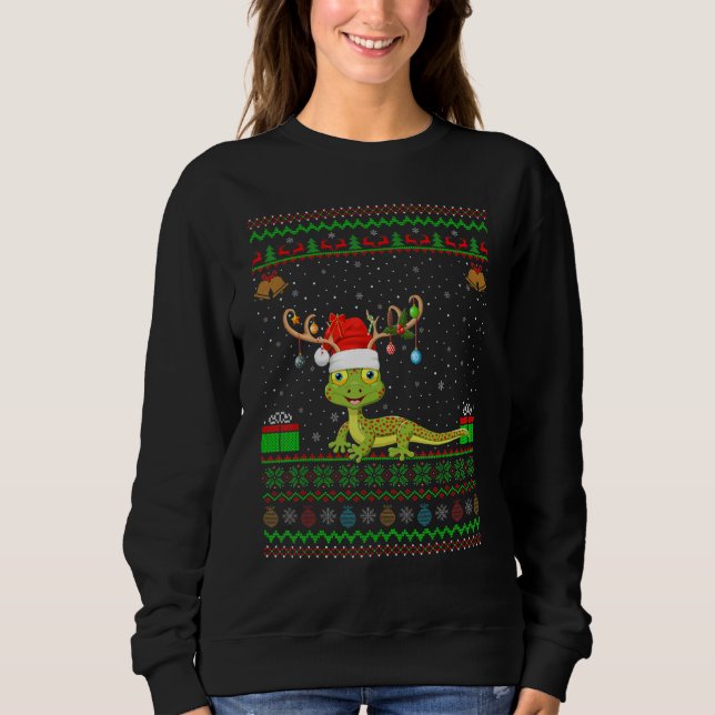 Sudadera Reindeer Gecko Santa Hat coincidiendo con Gecko Ch (Anverso)