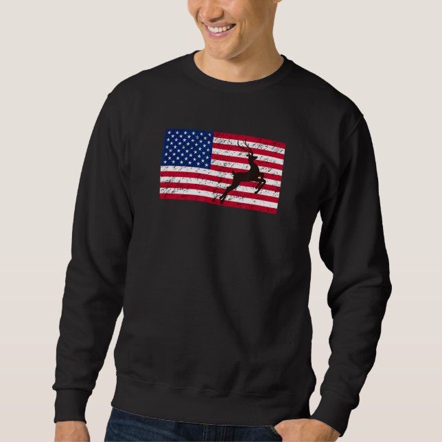 Sudadera Reindeer Patriotic American Flag (Anverso)