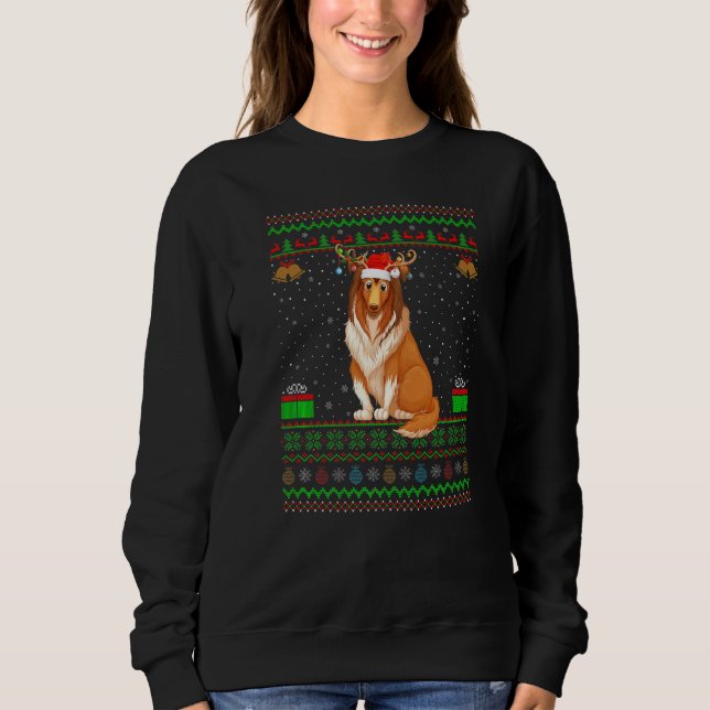 Sudadera Reindeer Santa Hat coincidiendo con el feo Sheepdo (Anverso)