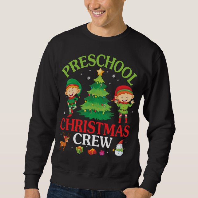 Sudadera Reindeer Snowman Elfs Bailando en el preescolar Ch (Anverso)