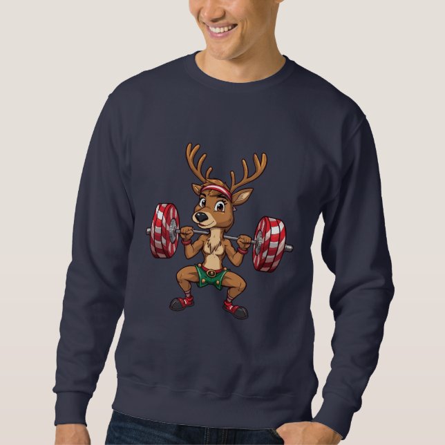 Sudadera Reindeer Squats – Christmas Gym Pun Tee (Anverso)