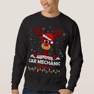 Sudadera Reindeo mecánico de coches Santa Hat Buffalo Plaid