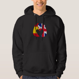 Sudadera Reino Unido España Bandera Amistad Hermandad H