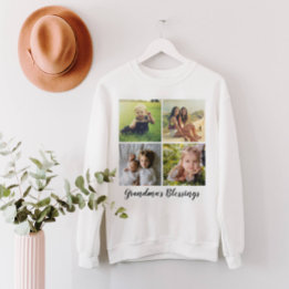 Sudadera Rejilla de collage de fotos con tu texto personali